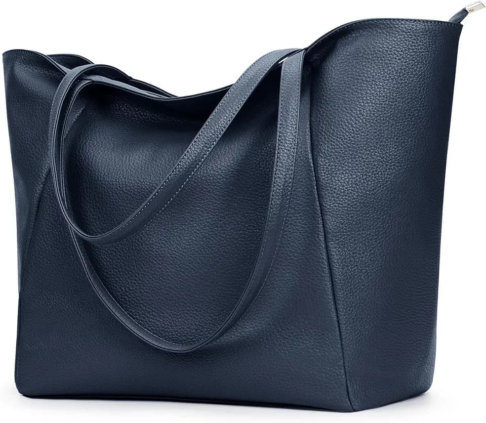 KALIDI Large Tote Bag Vegan Leather 16L Casual Zipper Work Weekender