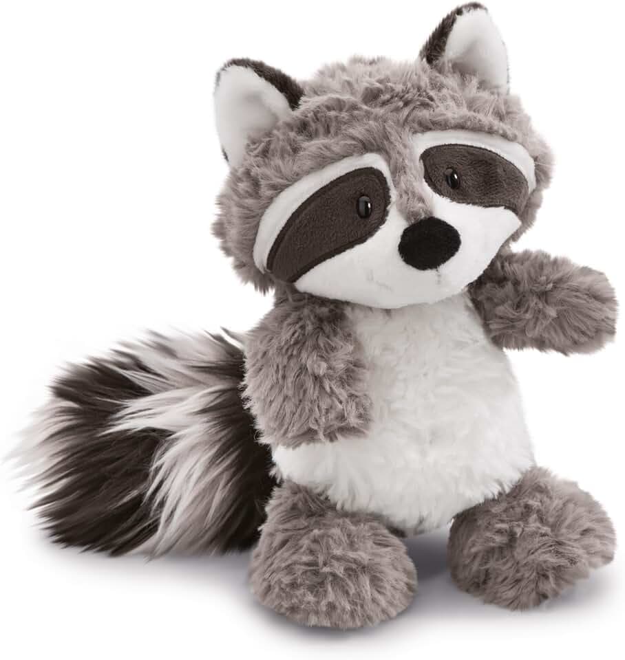 NICI 48394 Kuscheltier 25 cm Plüschtier für Mädchen, Jungen & Babys – Flauschiger Stofftier Waschbär zum Spielen, Sammeln & Kuscheln – Gemütliches Schmusetier, grau