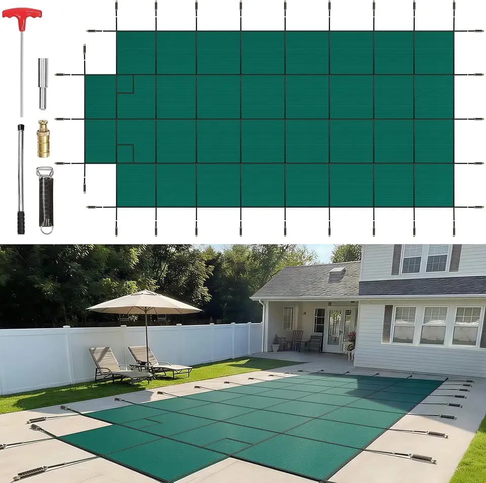 VEVOR Inground Pool Safety Cover, 18' x 36' with 4' x 8' Center End Step