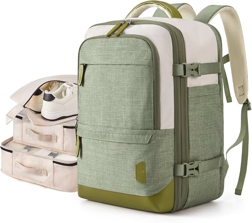 BAGSMART 37L Expandable Travel Backpack Compression Carry On Daypack