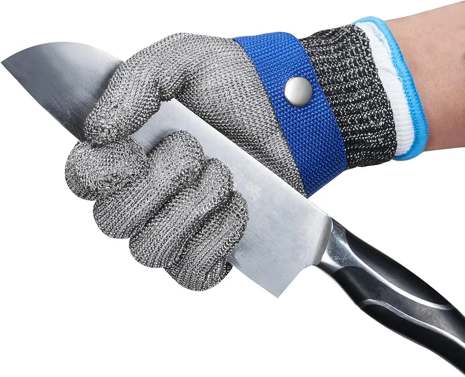 ThreeH Schutzhandschuhe Edelstahlhandschuhe zum Schneiden von Austernscheren Arbeitshandschuhe GL09 M(Ein Handschuh)