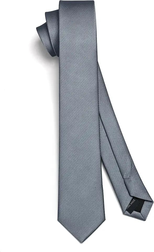 HISDERN Herren Krawatte Schmale Einfarbig Seide Krawatten für Herren Klassische Formelle Elegante Schlipse Hochzeit Party Business Krawatte 6cm