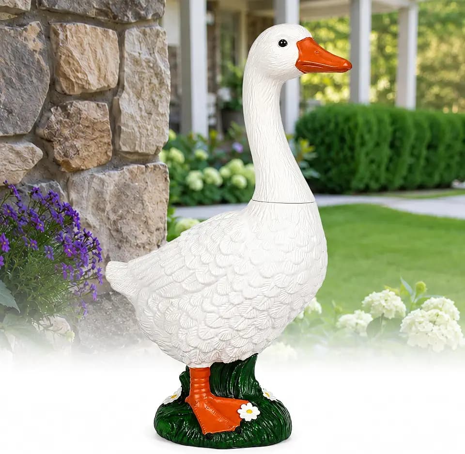 GIGALUMI Porch Goose Statue Plastic 23" Front Porch Decor Garden Decoration