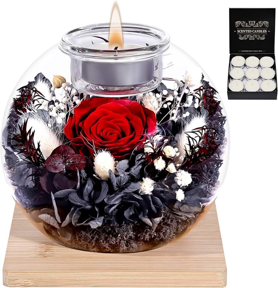 Konservierte Rosen Glasglocke, Geschenke für Frauen Ewige Rose im Glas