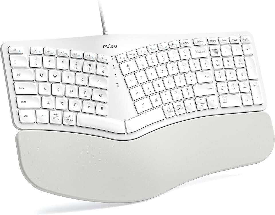 Nulea Ergonomic Split Keyboard Wired with Wrist Rest and USB-C Connection