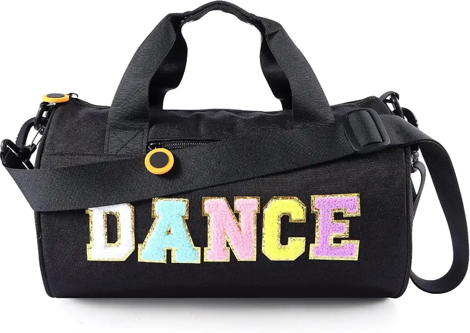 Dance Bag for Girls Sport Gym Duffle Bags Overnight Travel Bags Fun Dance Workout Duffel Bag Toddler Cute Bag for Dancers, Girls, Teens, Student Athletes