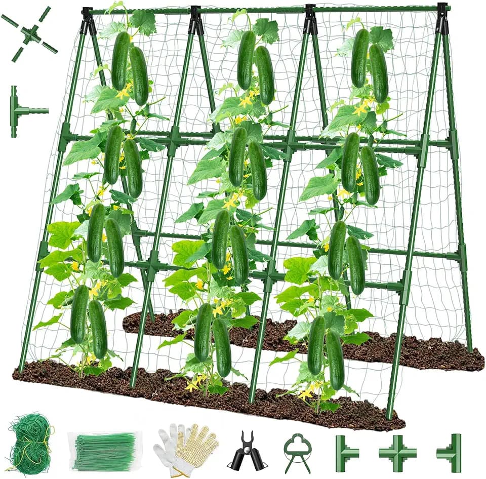 51"x 53" Cucumber Trellis for Raised Bed,Adjust A-Frame Trellis