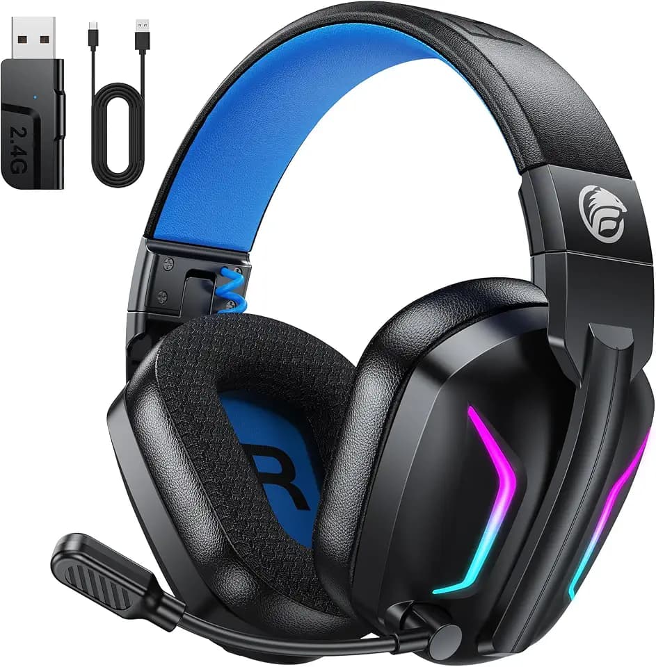 Fachixy Wireless Gaming Headset mit Mikrofon für PS5, PS4, PC, Switch & Mac