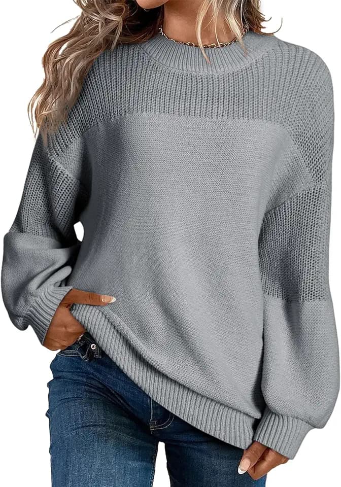 Dokotoo Women's Oversized Long Sleeve Crewneck Pullover Sweaters