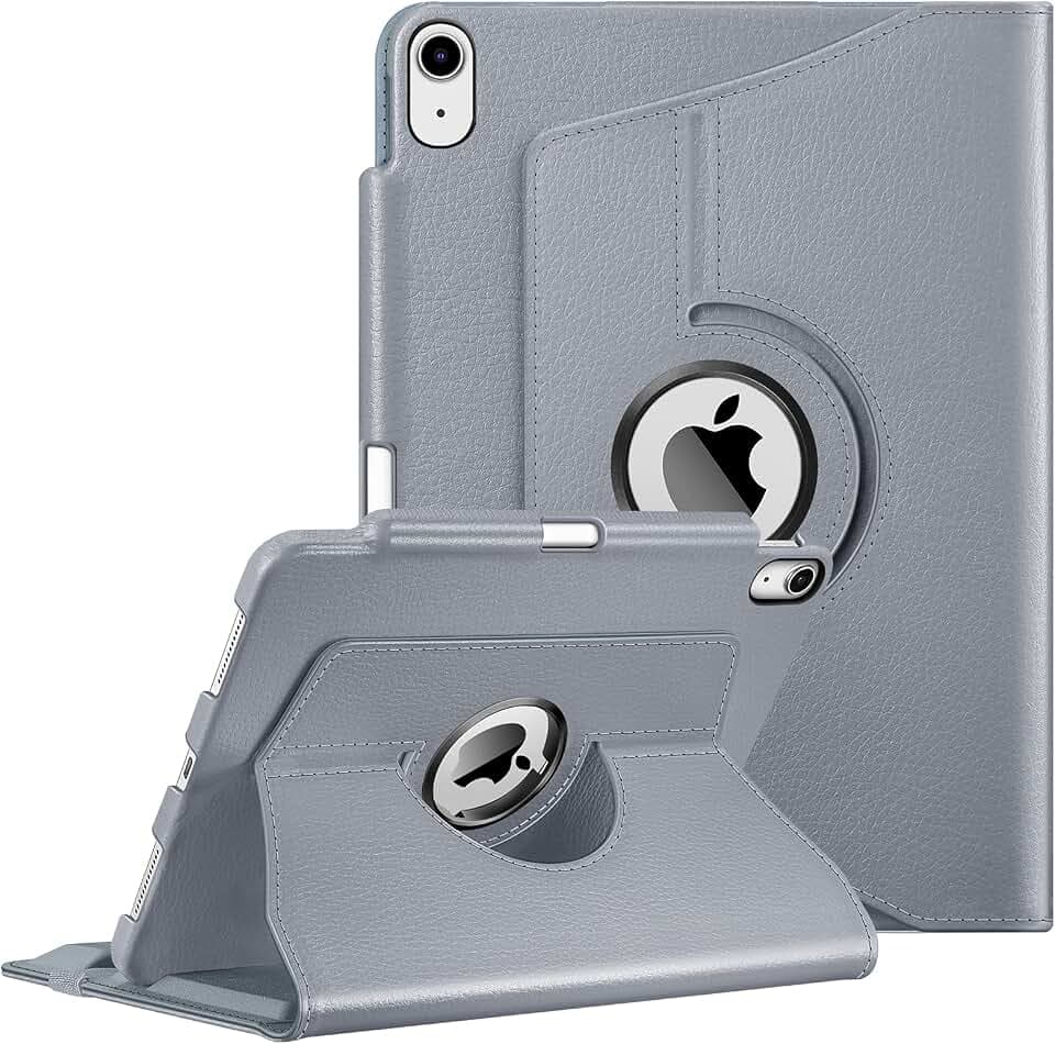Fintie Hülle für iPad Air 11 Zoll (27,9 cm) M2 (2024), iPad Air 5th Generation (2022) / Air 4th Gen (2020) 10,9 Zoll (27,7 cm) mit Stifthalter, 360 Grad drehbare Schutzhülle, Ständer, wolkenblau
