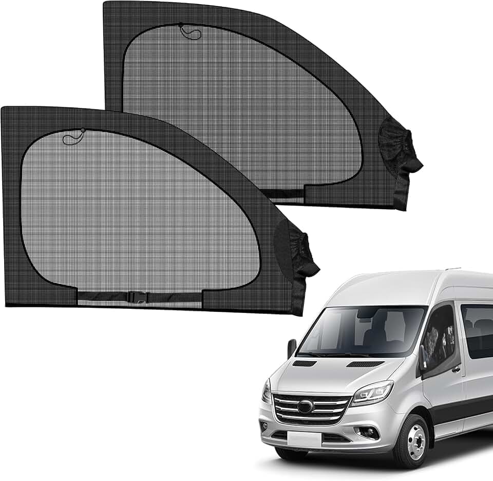 Magnetic Van Front Window Bug Screen Pair, Fits Sprinter Transit Promaster