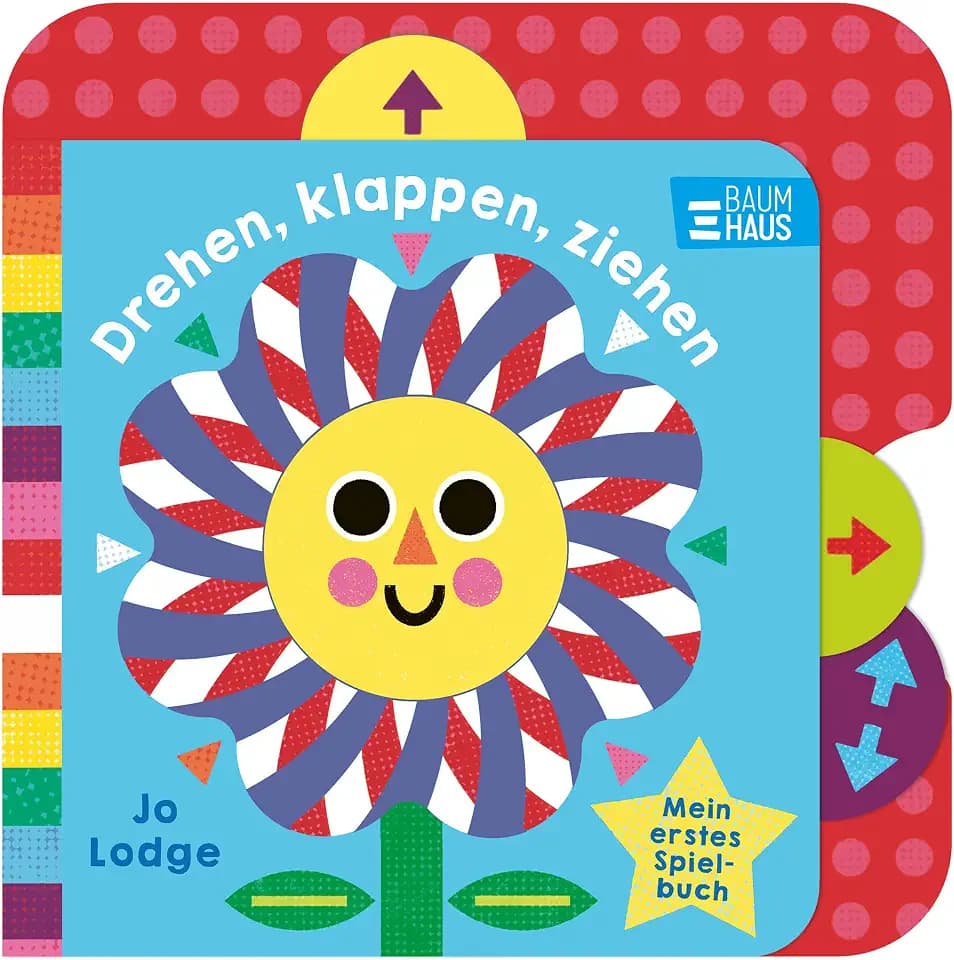 Drehen, klappen, ziehen - Mein erstes Spielbuch: Pappbilderbuch mit großen Klappen, Schiebern und einem Spiegel ab 12 Monaten