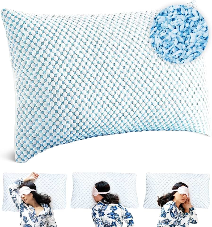 MKS Memory Foam Kopfkissen 50x70 – Ergonomisches Gelkissen für Seitenschläfer und Rückenschläfer – Atmungsaktives Kopfkissen mit abnehmbarem Bezug – Weiches Wolkenkissen für Erwachsene