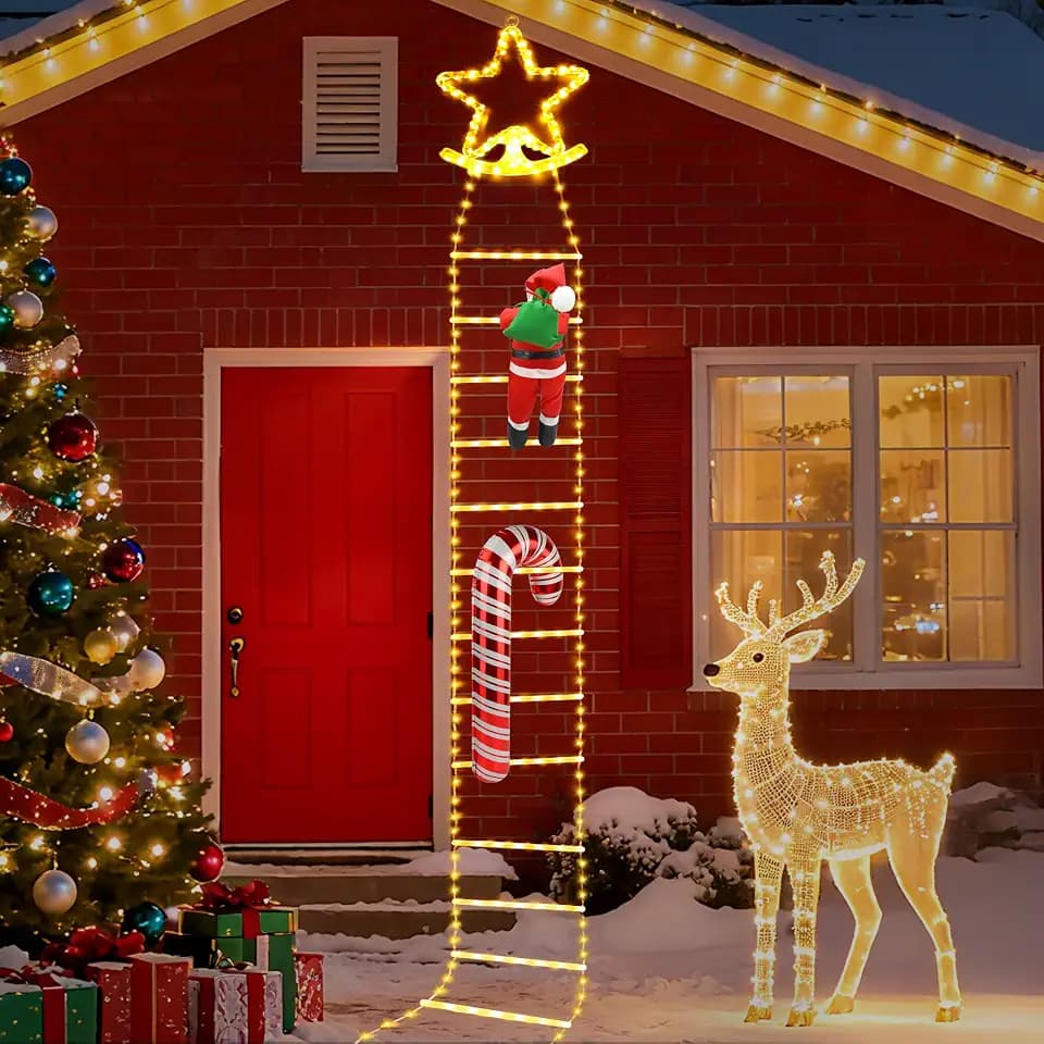 MOMOSTAR 3.5M Weihnachtsbeleuchtung Außen Innen Weihnachtsdeko Batteriebetrieben, IP44 Wasserdichtigkeit und 390 LED-Lichtquellen Weihnachtsbeleuchtung Outdoor, 8 Beleuchtungsmodi Lichterkette Außen