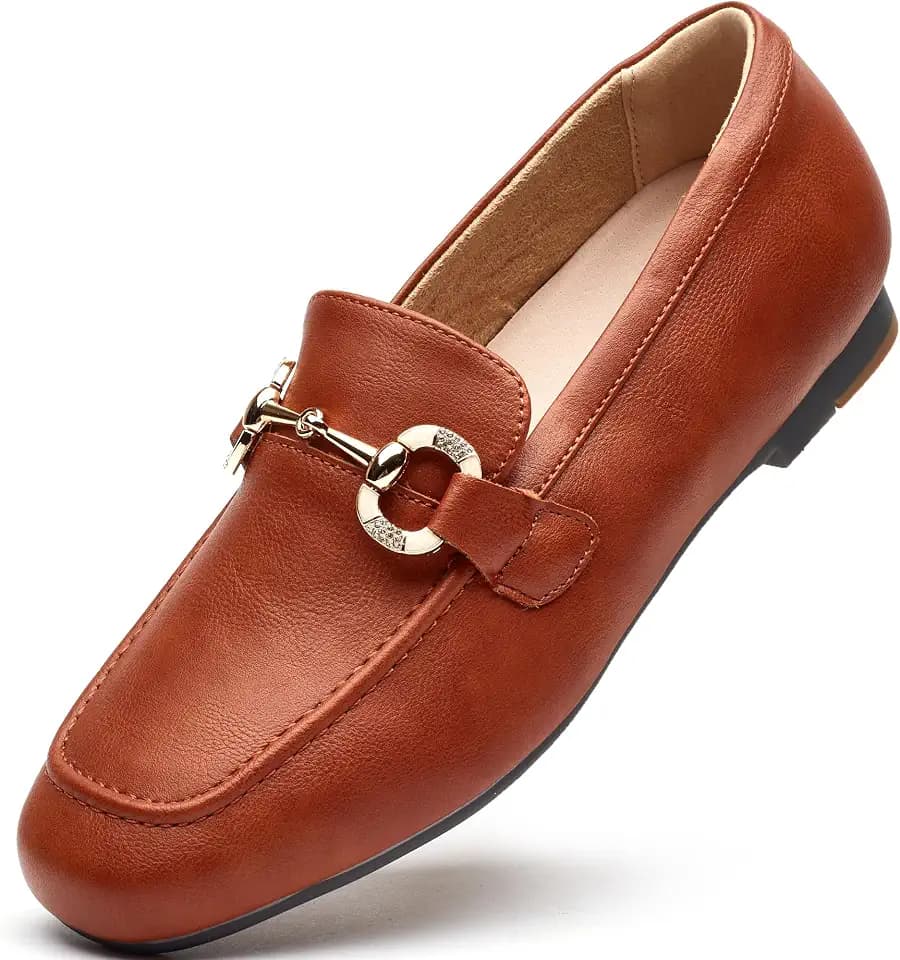 DeYashopin Womens Loafers Shoes Fashion Low Heel Slip on Shoes Comfortable Driving Flats