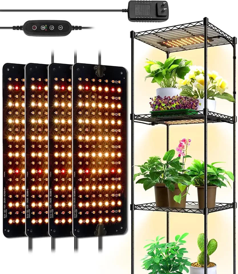 Barrina Grow Lights Panel for Indoor Plants, 4 x 10W Ultra-Thin Plant Light