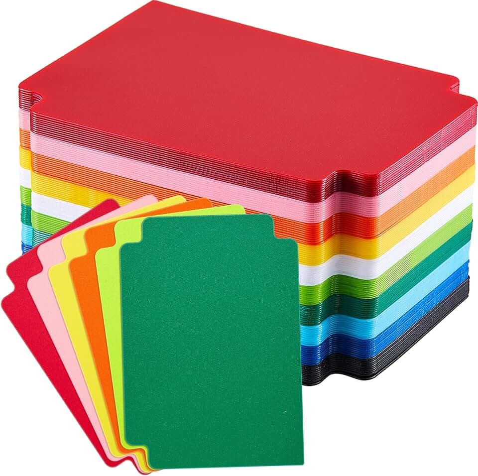 100 Pcs Card Dividers Plastic Tabs Compatible with TCG,Multicolor