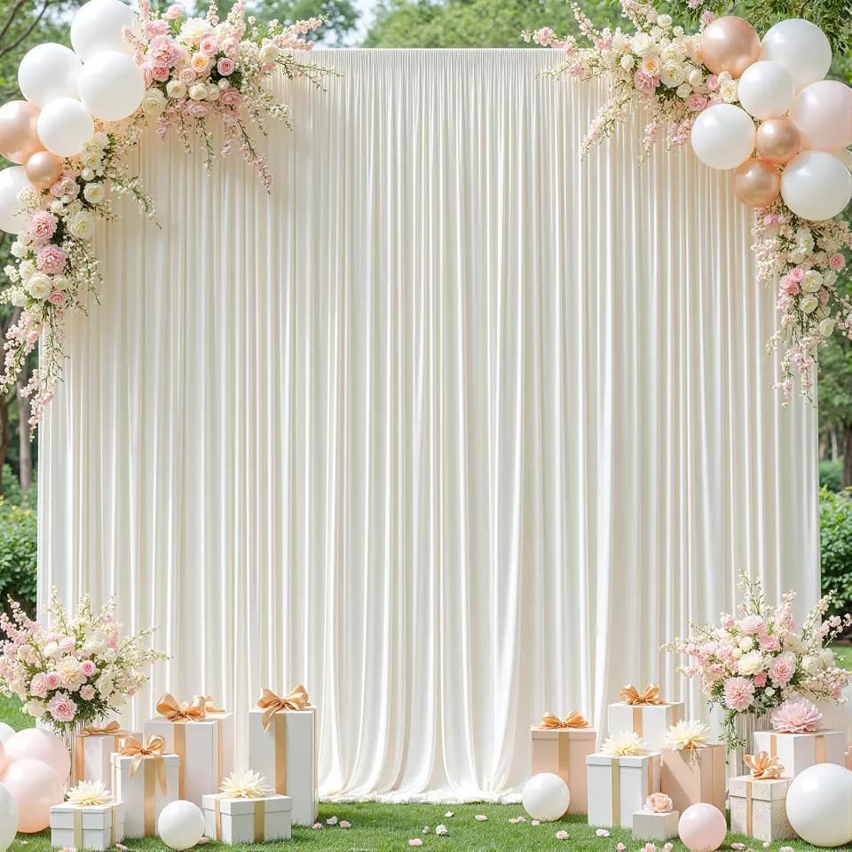 10x10ft Cream White Backdrop Curtains for Wedding Parties Wrinkle Free Cream Curtains Photo Backdrop Drapes for Photography Birthday Baby Shower Soft Fabric Party Backgournd for Photoshoot