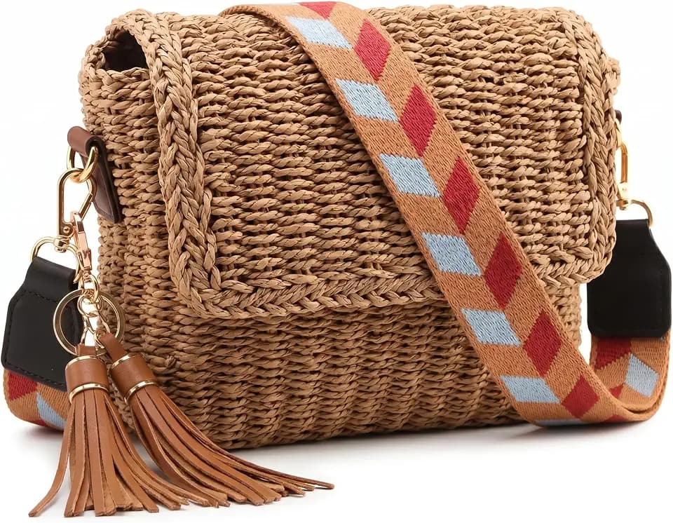YXILEE Straw Bag Straw Purses for Women Summer Clutch Crossbody Shoulder Bags for Women