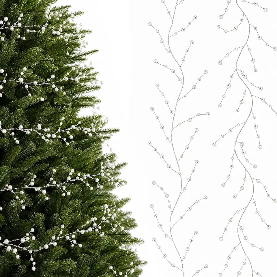 Fayoo 11.5ft Faux Beads Pearl Garland for Christmas Tree Wedding Decor