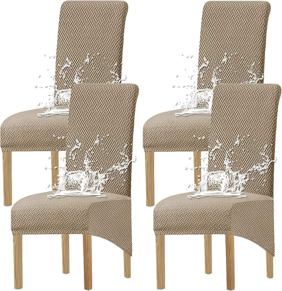 Stuhlhussen Hochlehner Esszimmer Stretch Jacquard Waschbar Wasserabweisend