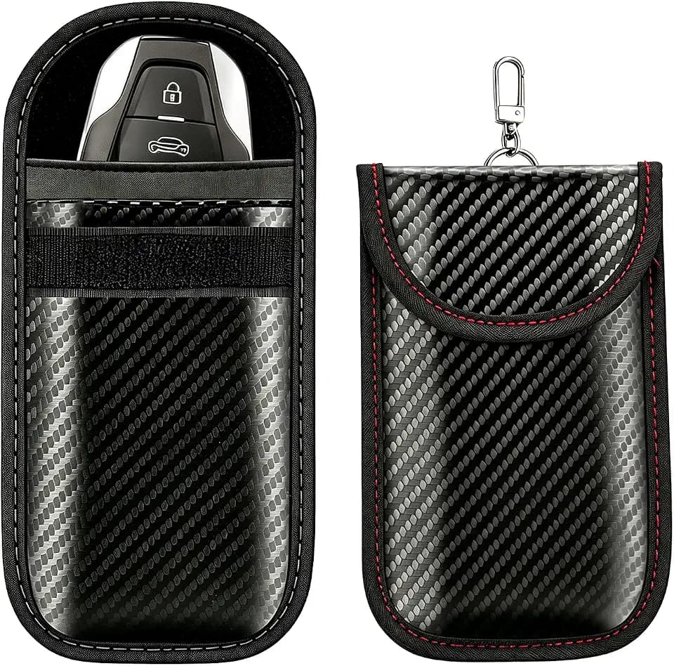 Faraday Pouch for Key Fob 2-Pack, Premium Faraday Bags for Car Keys with RFID Signal Blocking, Anti-Theft & Anti-Hacking Key Fob Protector, 3.5” x 5.6”