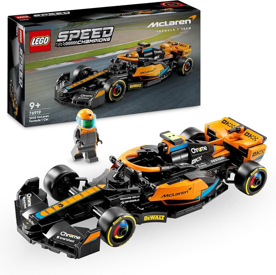 LEGO Speed Champions McLaren Formel 1 Rennwagen 2023, Spielzeug für Kinder ab 9 Jahren, Jungen und Mädchen, die gerne selbstständig Spielen, baubares Fahrzeugmodell, Kinderzimmer-Dekoration 76919