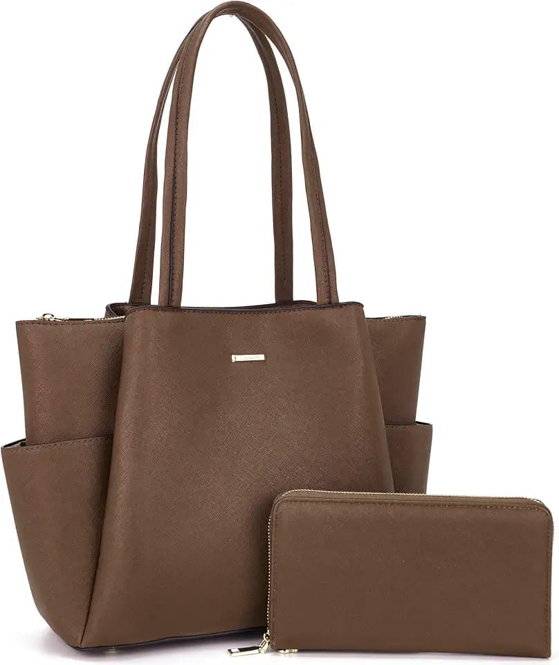 Tote Handbags for Women Purse and Wallet Set Shoulder Bags 3 Compartments