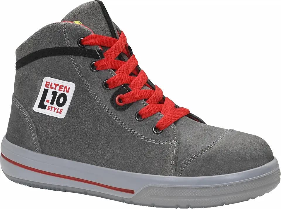 ELTEN Sicherheitsschuhe VINTAGE Mid ESD S3, Damen und Herren, Leder, Stahlkappe, leicht, sportlich, Grau, Größe: 38
