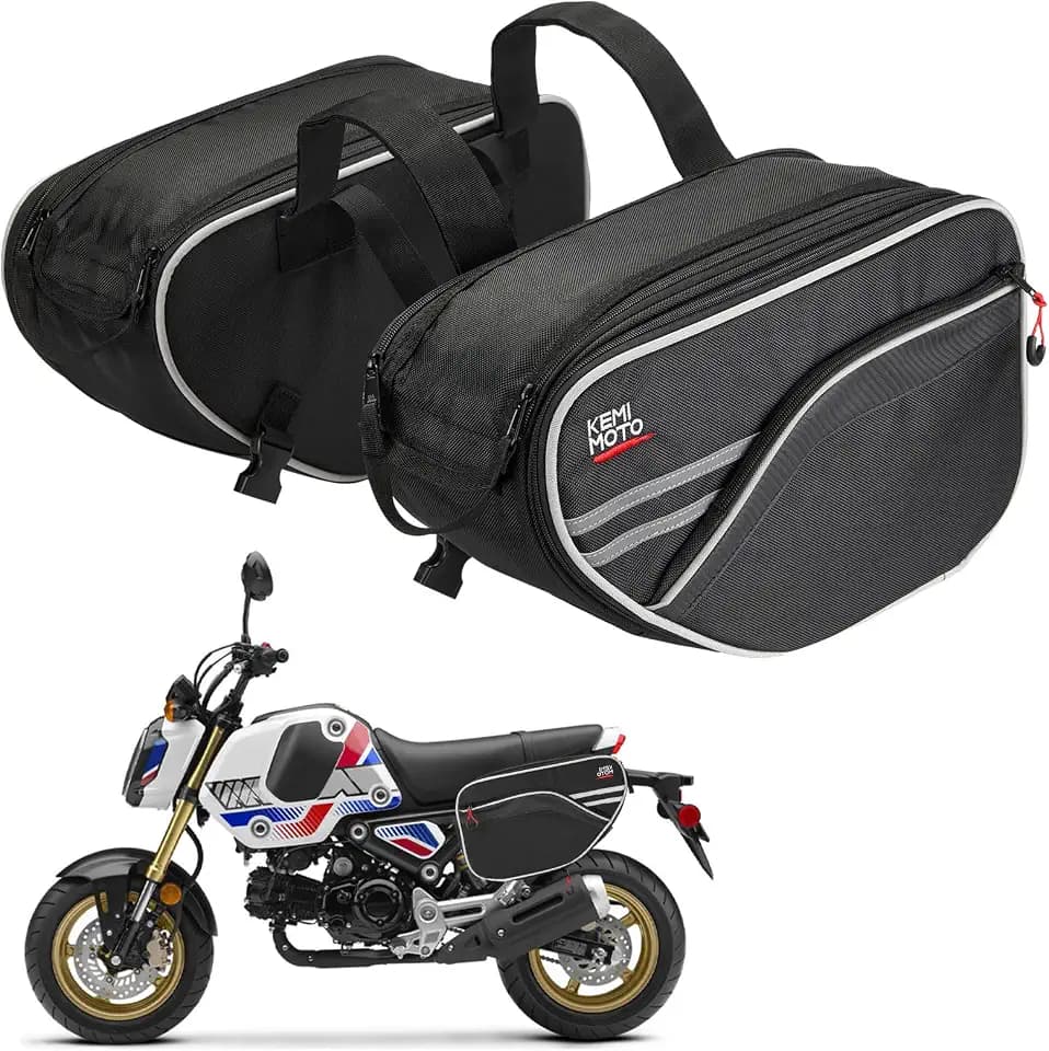 KEMIMOTO Expandable Motorcycle Saddlebags Bag 24-30L (15L*2) for Mini bike