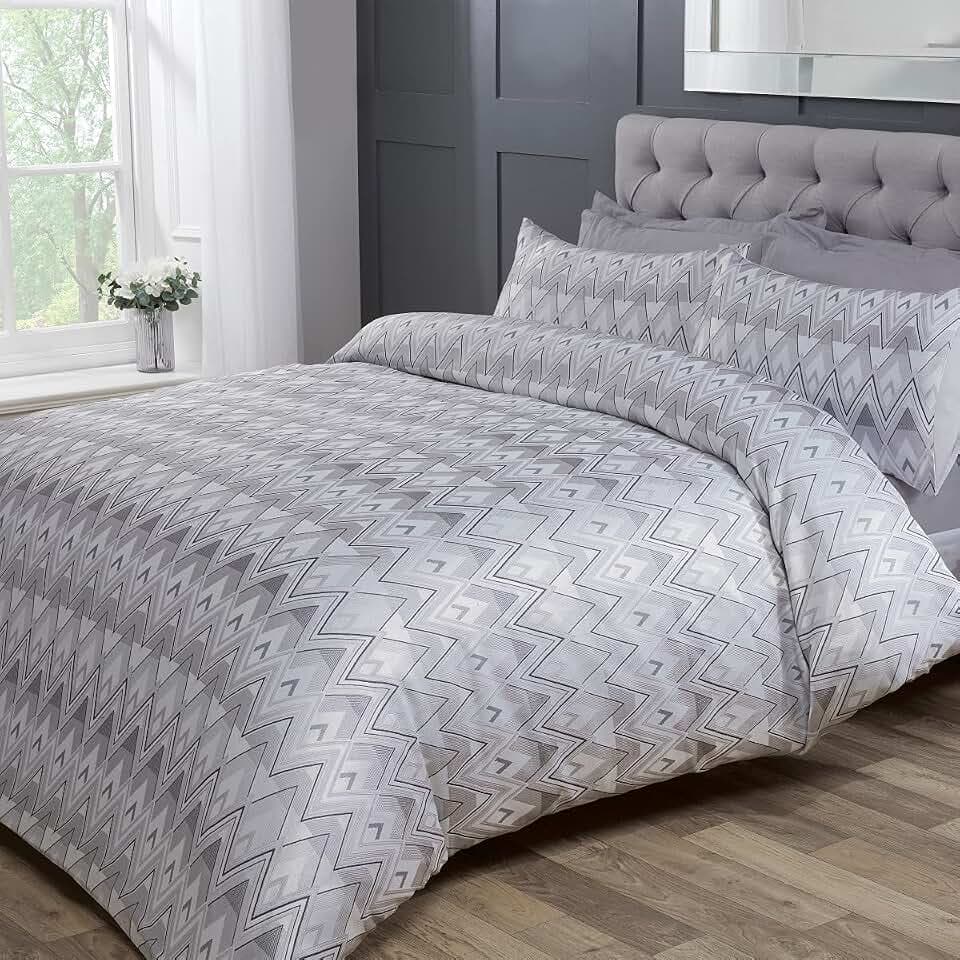 Sleepdown Chevron-Jacquard, Zickzack-Muster, geometrische Streifen