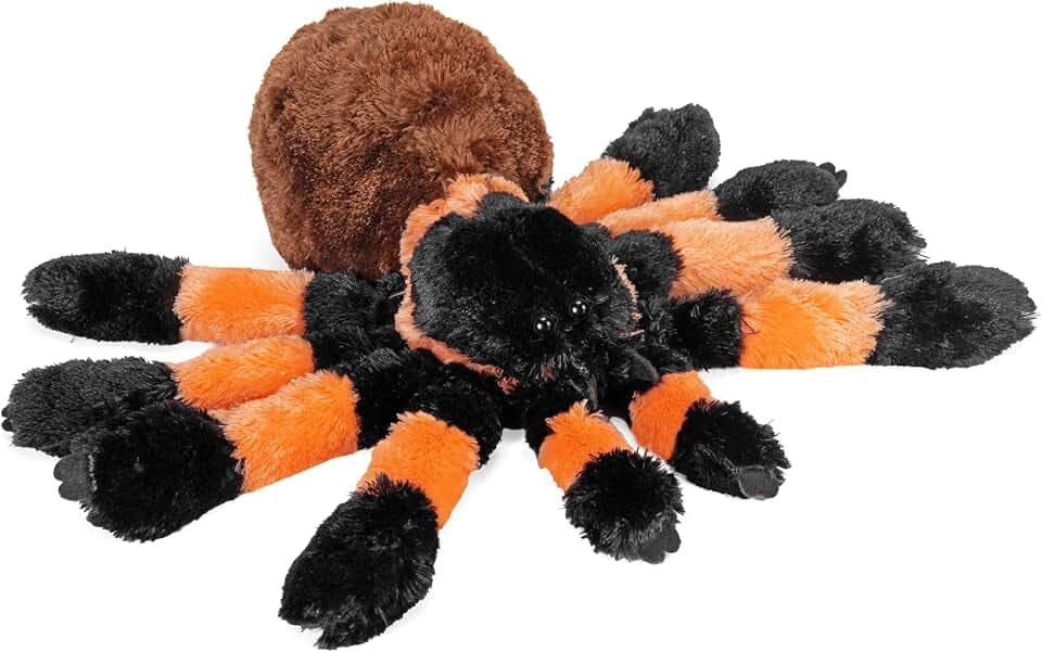 Wild Republic Tarantula Plush, Stuffed Animal, Plush Toy, Gifts for Kids, Cuddlekins 12 Inches, Black, Orange, Brown