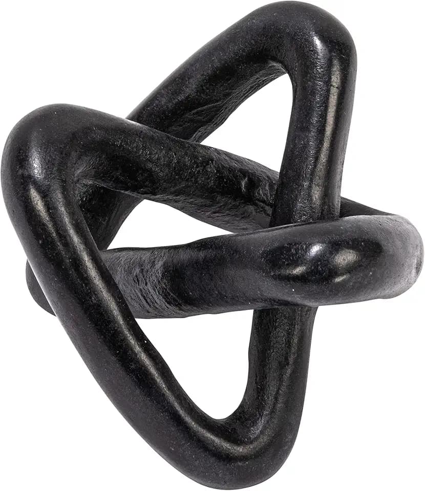 Creative Co-Op Modern Decorative Marble Link Knot, Black