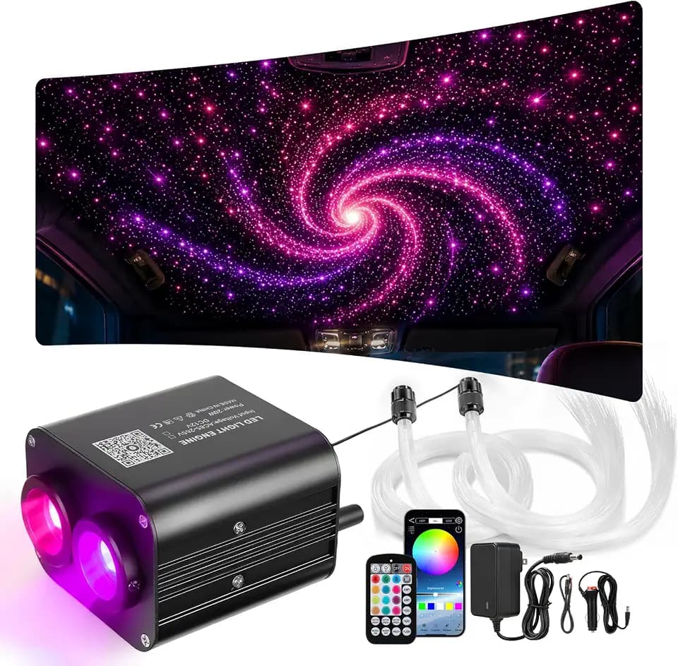 1000pcs Pink Purple Starlight Headliner Kit, Twinkle Star Ceiling Lights