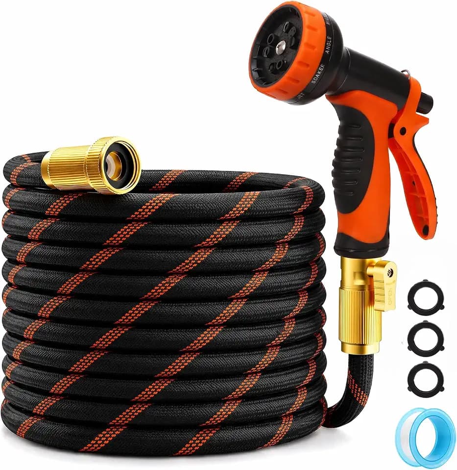 Garden Hose 25ft, Non-Expandable Flexible TPE Tube Water Hose
