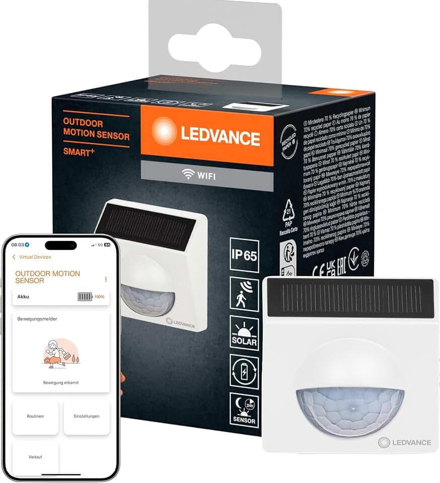 LEDVANCE SMART+ WiFi Outdoor-Bewegungsmelder, IP65, Kunststoff, weiß