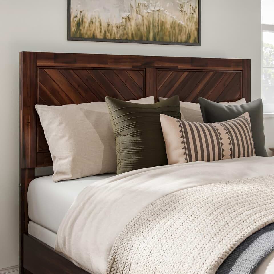 AFI, Canyon Queen Solid Wood Rustic Farmhouse Headboard, Barnwood
