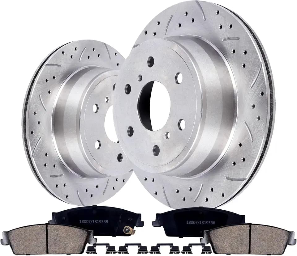 Rear Brake Pads and Rotors Kit for Chevy Silverado 1500 2007-2013