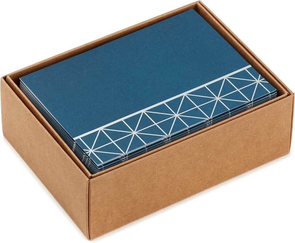 Hallmark Blank Cards with Envelopes, Assorted 40-Pack (Geometric Silver)