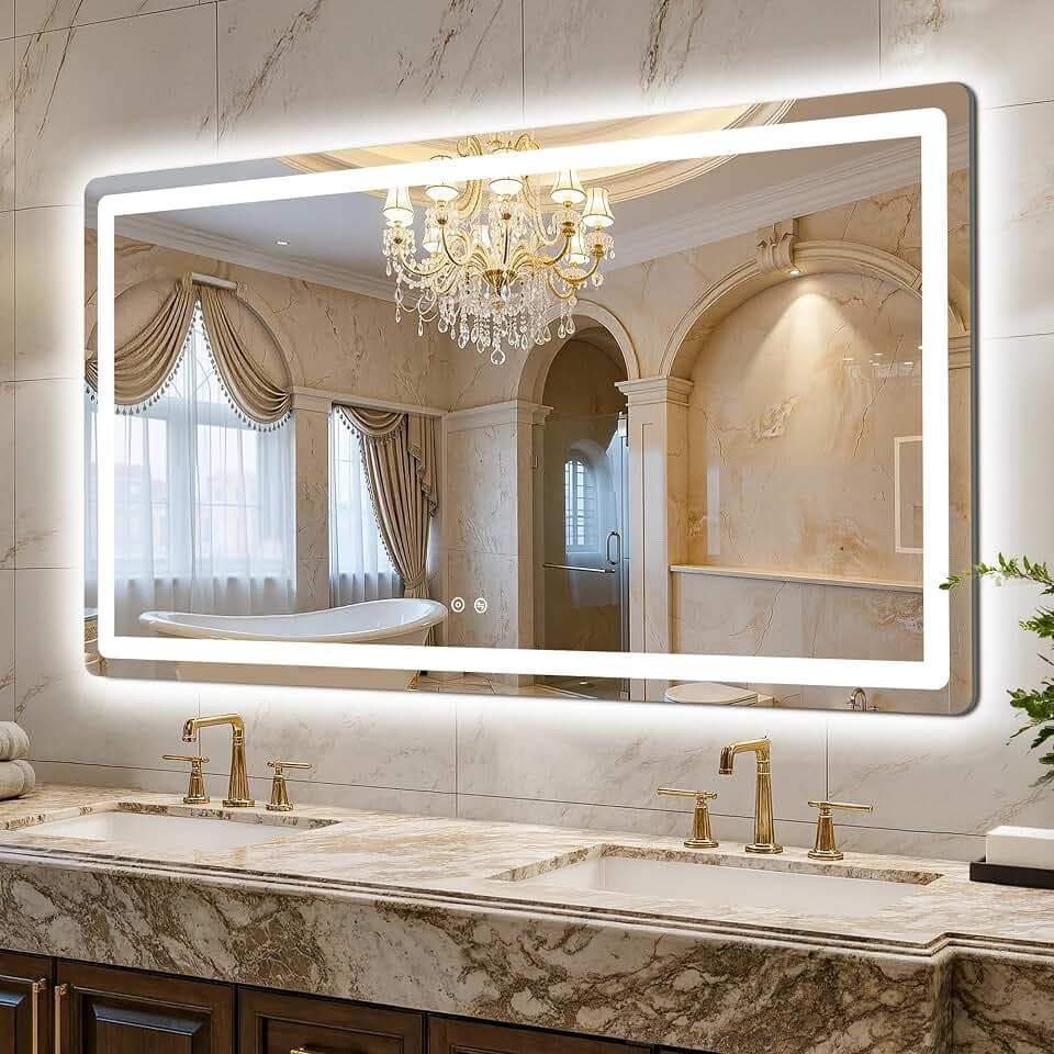 LED Bathroom Mirror, 55"x30" Bathroom Vanity Mirror with Lights
