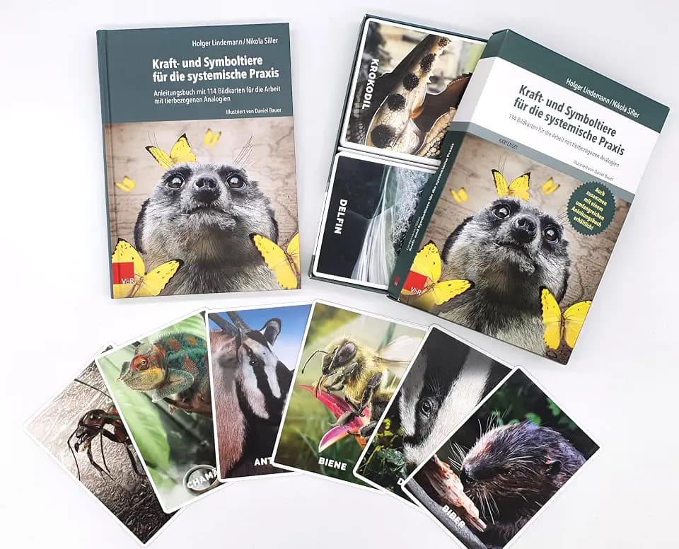 Kraft- und Symboltiere für die systemische Praxis: Anleitungsbuch mit 114 Bildkarten für die Arbeit mit tierbezogenen Analogien. Buch und Kartenset