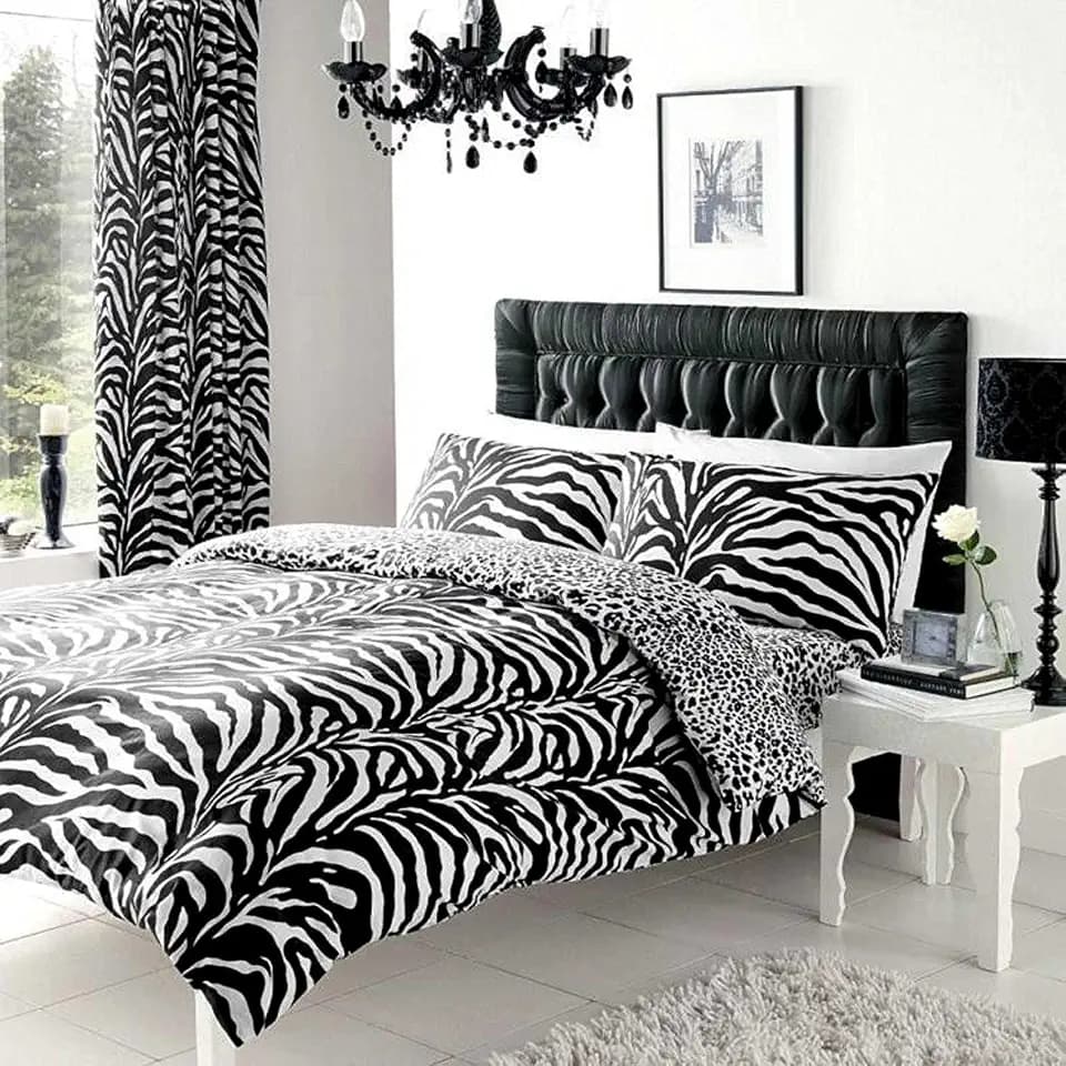 Zebra- und Leopardenmuster Doppelbettbezug