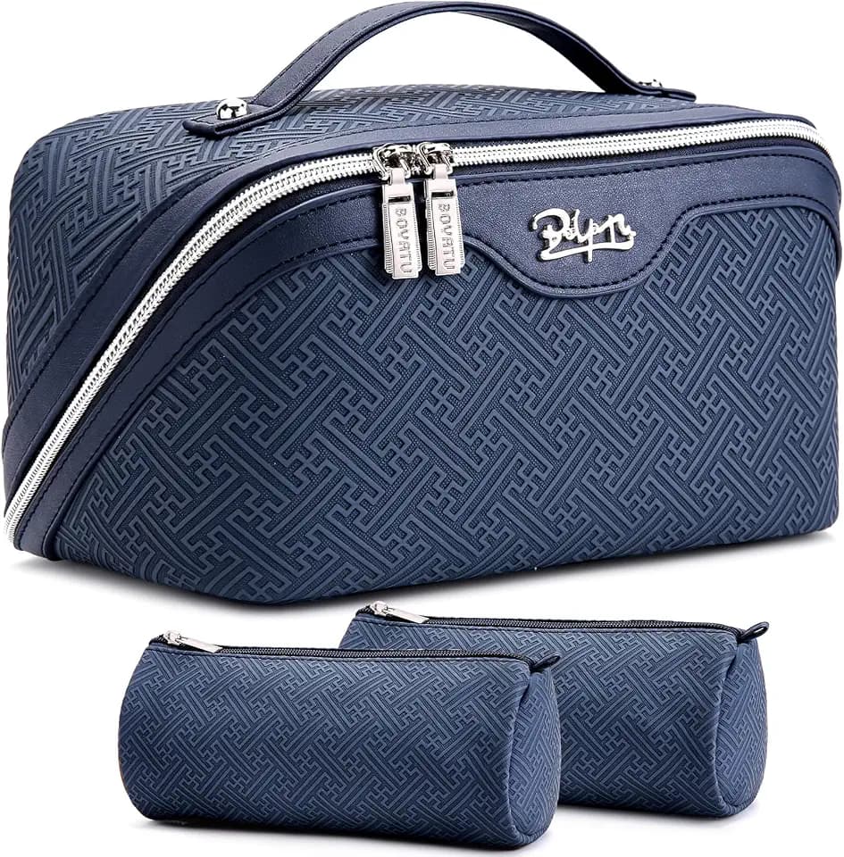 BOYATU Travel Makeup Bags for Women: Vintage Roman Column Texture