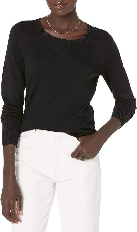 Amazon Essentials Women's Long-Sleeve Lightweight Crewneck Sweater, Flattering (Available in Plus Size)