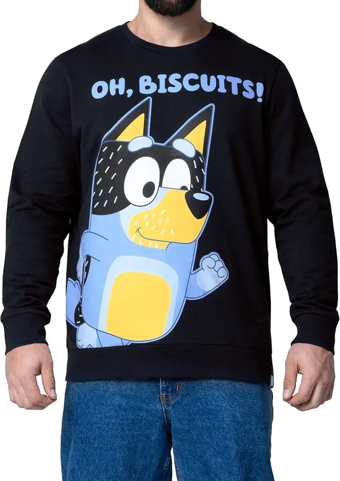 Bluey Sweatshirt, Bandit Herrenpullover, Baumwollpullover Für Männer Mit Langen Ärmeln