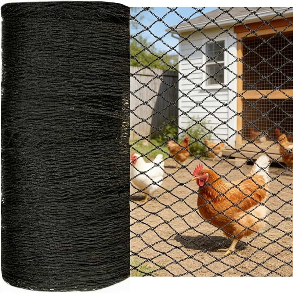 Bird Netting for Chicken Coop 50x100 FT, 1" Chicken Run Cover Net