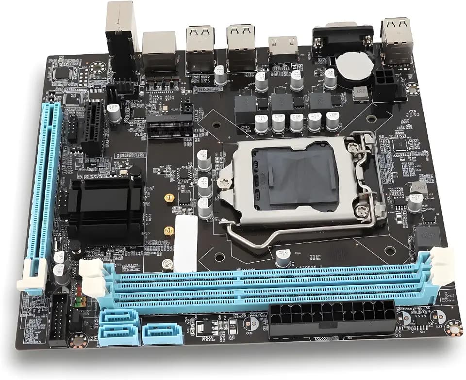 Desktop Motherboard, LGA 1155 CPU Slot, Channel DDR3, M.2 NVMe NGFF, 3 Phase Power, HD VGA Output, Micro ATX Motherboard for LGA1155 Socket I3 I5 I7 with USB2.0