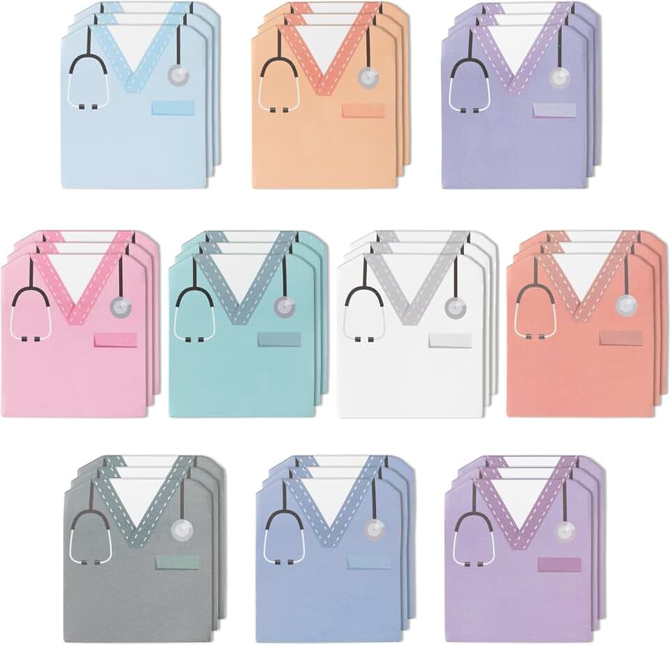ANGOLIO 30Pcs Funny Nurse Sticky Notes Nurse Costume Themed Nursing Student School Gifts Stationary Sticky Notes Booklet Self Stick Pads for Hospital School Supplies
