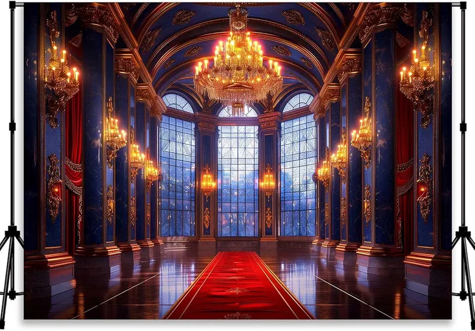 Luxurious Palace Backdrop Red Carpet Palace Backdrop