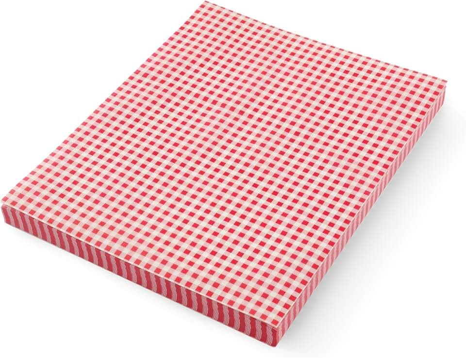 HENDI Deli Papier, 500 Blätter, für Lebensmittel, fettdicht, ölbeständig, Einschlagpapier, Brotpapier, Hamburgerpapier, Sandwich Papier, Fettdichtes Papier, 250x350mm, Karomuster